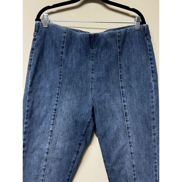 SOFT SURROUNDINGS Ultimate Pull-On Jeans Front Seam Detail, Sz L - Picture 2 of 6